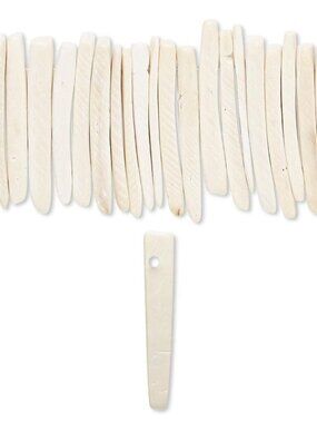 Philippines Coconut Palm Wood Bleached 25x4mm Dagger Stick Beads 20 pcs